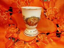 Horoscope cast milk glass goblet, the scales