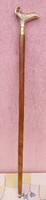 Bronze handle walking stick, with water bird, abrasion, in perfect condition, unique rarity