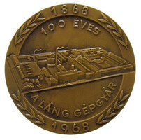 100 éves a Láng Gépgyár 1868-1968 plakett
