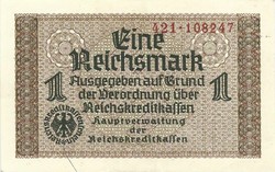 1 reichsmark horogkeresztes 1939-45 Németország 3. Gyönyörű