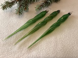 Old glass twisted translucent icicles Christmas tree decorations