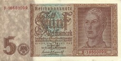 5 reichsmark horogkeresztes 1942 Németország 3