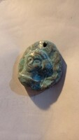 Ceramic pendant with a woman's head, women's jewelry