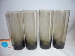 Four smoke-colored drinking glasses - together