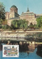 Esztergom Cathedral with the Primate's Palace cm postcard from 1969