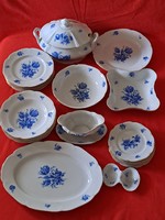 Unbeatable price! Flawless Meissen, blue rose pattern, complete dinner set for 6 people, 25 pieces