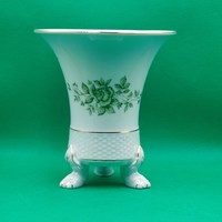 Porcelain vase with Erika Hollóháza pattern on legs