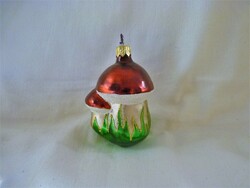 Retro-style glass Christmas tree decoration - mushroom - with 