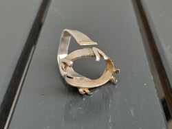 Ezüst hibás hiányos vastag nehéz gyűrű