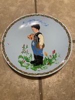 A very rare pair of painted granite plates!