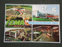 Postcard, Pécs, FEMA shopping center store