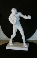 Boxer - white Herend porcelain 32 cm