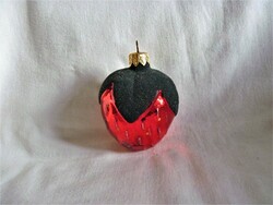 Retro style glass Christmas tree decoration - strawberry!