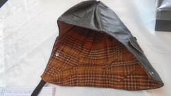 Old motorcycle hat made of genuine leather