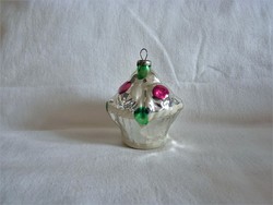 Old glass Christmas tree decoration - rose basket!