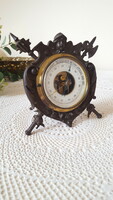 Antique French Victorian cast iron table barometer