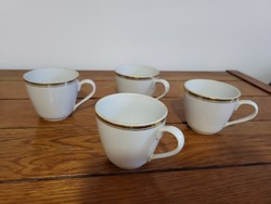 Hollóháza porcelain gilded coffee cups 4 pcs