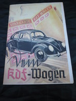 II. Reprint newspaper/magazine in German from the time of the World War. The Volkswagen Beetle is on the cover