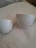 Pair of white large tea cups