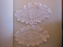 Handwork - lace - 2 pcs !! - 35 X 21 cm - snow white - old - Austrian - perfect