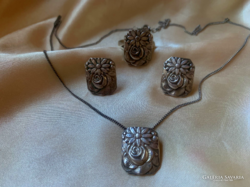 Antique silver jewelry set
