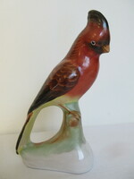 Large, marked Bodrog Kresztúr ceramic parrot.