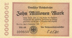 10 million marks 09.02.1923. Berlin, Germany