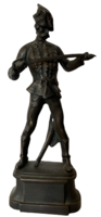 Zsigmond Kisfaludy Strobl (1884-1975): antique bronze statue of a war hussar