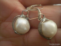 End of sale, earrings with silver content, cultured pearls