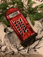 Glass red English phone booth Christmas fadis