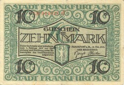 10 márka 1918.10.15.. Németország Frankfurt