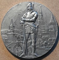Magyar Vívó Szövetség Kardcsapat bajnokság 1933 . 35 mm  22,6 gramm . Peremen jelzett Ezüst