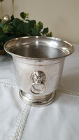 English, silver-plated lion head ice cube holder, ice bucket