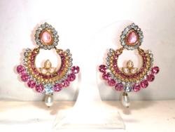 Indian pink earrings (1119)
