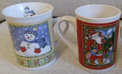 2 Marked porcelain ceramic mugs - together, but also separately on request - for a gift
