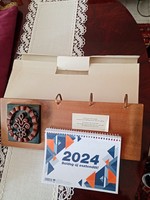 Old ceramic decorative arts and crafts calendar with new insert in original paper box