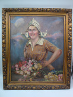 József Zsolt Ivanácz: Flemish flower seller girl f00269