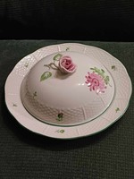 Herend rose holder butter holder and cheese holder