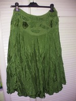 Romantic heavy silk (polyester) green skirt