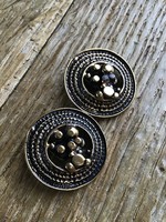 Régi Finn Jorma Lane bronz klipszes fülbevaló, jelzett