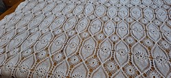 Large crocheted lace tablecloth, tablecloth 108 x 126 cm.