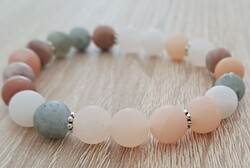 Moonstone-sunstone mineral bracelet