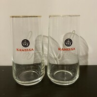 2 advertising beer glasses of Nagykanizsa brewery - glass - beer glass - corporate glass glass