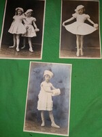 Antik 1910 cca - Kassa- Vende fotó műterem kis balerinás fénykép képeslapok 3db egyben képek szerint