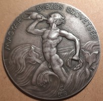 Magyar evezős szövetség 1936 plakett  . 50,5mm 48,5g . Ag Ezüst . F2026