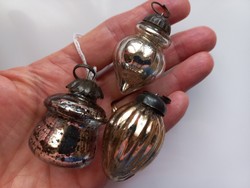 3 db miniatűr antik szerelékes karácsonyfadísz