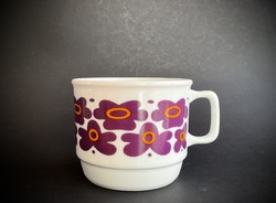 Zsolnay vitrine mug with purple flowers