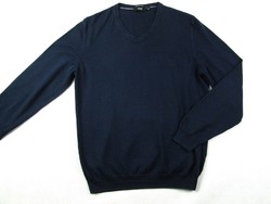 Original hugo boss (m) elegant night dark blue long sleeve men's sweater