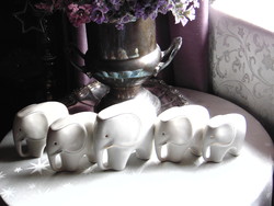 Régi porcelán elefánt art deco stílusban / 3 db + 2 db ajándékba