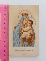Old prayer card small image of Our Lady of Kármelhegy